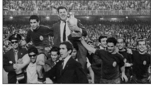 西班牙庆祝夺得1964年欧锦赛冠军
